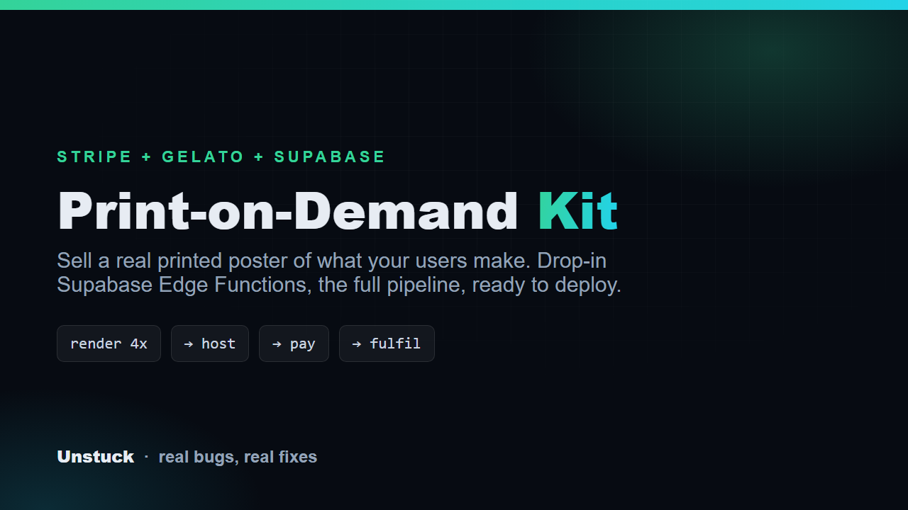 Print-on-Demand Kit (Stripe + Gelato)